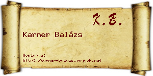 Karner Balázs névjegykártya